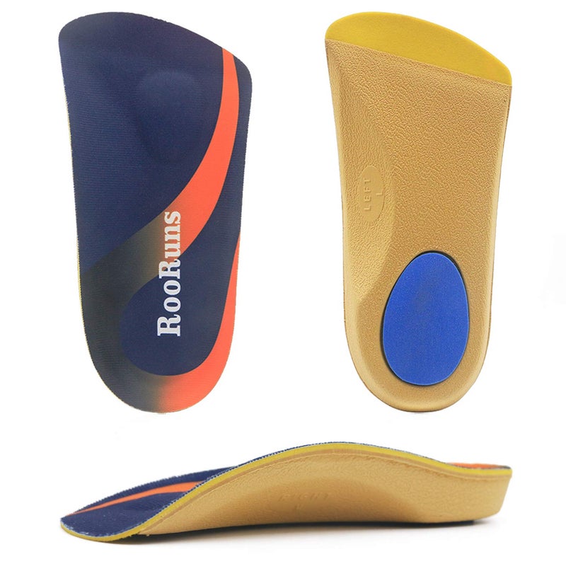 Arch Support RooRuns 34 Orthotic Shoe Inserts for OverPronation Plantar Fasciitis Heel Pain Relief High Arch Support Insoles for Men and Women for Running Walking